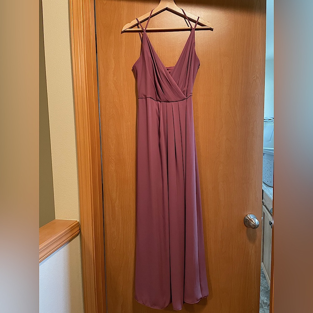 David’s Bridal bridesmaid dress, size 2, Chianti (pink/burgundy/purple) color